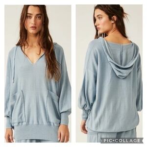 Free People Snuggle Season Pullover Sweater Riverspell Blue Size M